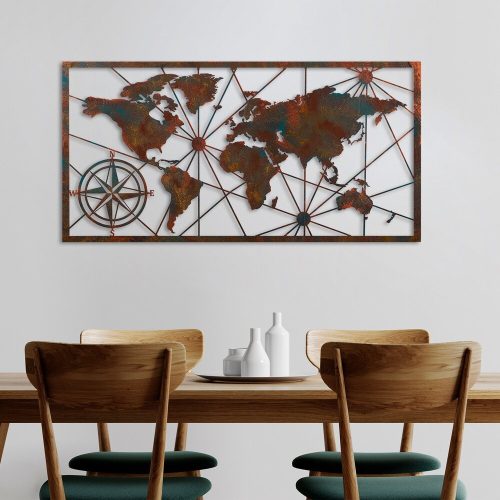Hand-Painted Decorative Metal Wall Accessory, 120 x 60 cm | 100% Metal, 1.5 mm Thick | Unique Art Piece for Home Decor, Stylish & Durable