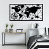 Stylish Black Decorative Metal Wall Accessory, 120 x 60 cm | 100% Metal, 1.5 mm Thickness | Easy Wall Mounting for Modern Home Decor