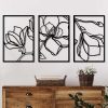 Stylish Decorative Metal Wall Accessory (3 Pieces), Black, 30 x 45 cm | 100% Metal, 1.5 mm Thickness | Easy Wall Mounting, Perfect for Modern Decor