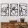 Stylish Decorative Metal Wall Accessory (3 Pieces), Black, 30 x 45 cm | 100% Metal, 1.5 mm Thickness | Easy Wall Mounting, Perfect for Modern Decor