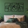 Stylish Decorative Metal Wall Accessory (3 Pieces), Black, 30 x 45 cm | 100% Metal, 1.5 mm Thickness | Easy Wall Mounting, Perfect for Modern Decor