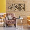 Stylish Decorative Metal Wall Accessory (3 Pieces), Black, 30 x 45 cm | 100% Metal, 1.5 mm Thickness | Easy Wall Mounting, Perfect for Modern Decor