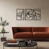 Stylish Decorative Metal Wall Accessory (3 Pieces), Black, 30 x 45 cm | 100% Metal, 1.5 mm Thickness | Easy Wall Mounting, Perfect for Modern Decor