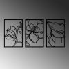 Stylish Decorative Metal Wall Accessory (3 Pieces), Black, 30 x 45 cm | 100% Metal, 1.5 mm Thickness | Easy Wall Mounting, Perfect for Modern Decor