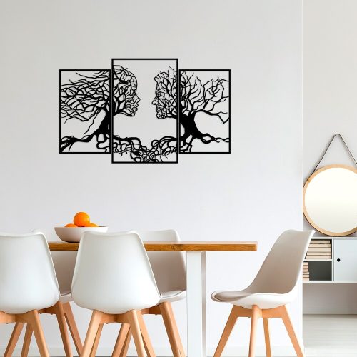 Stylish Black Decorative Metal Wall Accessory, 116 x 71 cm | 100% Metal, 1.5 mm Thickness | Easy Wall Mounting for Modern Home Decor