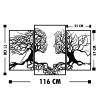 Stylish Black Decorative Metal Wall Accessory, 116 x 71 cm | 100% Metal, 1.5 mm Thickness | Easy Wall Mounting for Modern Home Decor