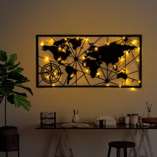 Stylish Black Decorative Metal Wall Accessory, 60 x 120 cm, 1.5 mm Thick | Easy Installation, IP20 Rated, Battery Operated (3 AA) | Modern Home Decor
