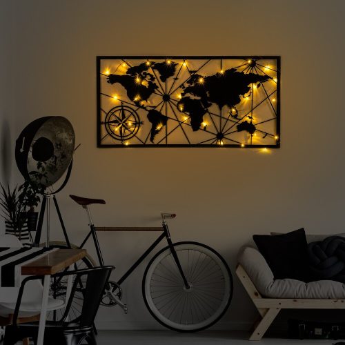 Stylish Black Decorative Metal Wall Accessory, 60 x 120 cm, 1.5 mm Thick | Easy Installation, IP20 Rated, Battery Operated (3 AA) | Modern Home Decor