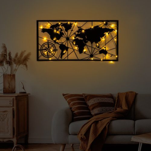 Stylish Black Decorative Metal Wall Accessory, 60 x 120 cm, 1.5 mm Thick | Easy Installation, IP20 Rated, Battery Operated (3 AA) | Modern Home Decor