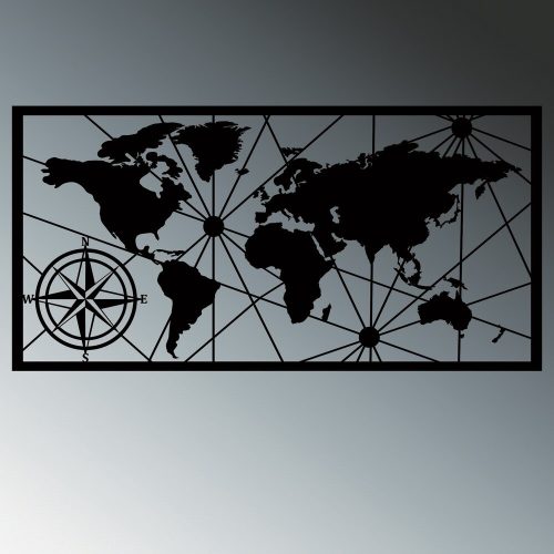 Stylish Black Decorative Metal Wall Accessory, 60 x 120 cm, 1.5 mm Thick | Easy Installation, IP20 Rated, Battery Operated (3 AA) | Modern Home Decor