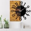 Elegant Decorative Wooden Wall Clock, 58 x 3 x 58 cm | 100% Wood & Metal, Silent Mechanism | Unique Walnut & Black Finish, Perfect for Any Room