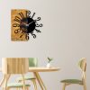 Elegant Decorative Wooden Wall Clock, 58 x 3 x 58 cm | 100% Wood & Metal, Silent Mechanism | Unique Walnut & Black Finish, Perfect for Any Room