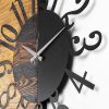 Elegant Decorative Wooden Wall Clock, 58 x 3 x 58 cm | 100% Wood & Metal, Silent Mechanism | Unique Walnut & Black Finish, Perfect for Any Room