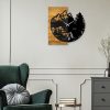 Elegant Decorative Wooden Wall Clock, 56 x 3 x 58 cm | 100% Wood & Metal, Silent Mechanism | Unique Walnut & Black Finish, Perfect for Any Room