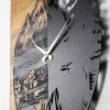 Elegant Decorative Wooden Wall Clock, 56 x 3 x 58 cm | 100% Wood & Metal, Silent Mechanism | Unique Walnut & Black Finish, Perfect for Any Room