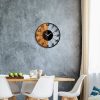 Elegant Decorative Wooden Wall Clock, 56 x 3 x 56 cm | 100% Wood & Metal, Silent Mechanism | Unique Walnut & Black Finish, Perfect for Any Room