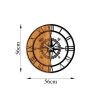 Elegant Decorative Wooden Wall Clock, 56 x 3 x 56 cm | 100% Wood & Metal, Silent Mechanism | Unique Walnut & Black Finish, Perfect for Any Room