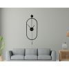 Elegant Black Decorative Metal Wall Clock, 28 x 80 x 7 cm | 100% Metal, 2.5 kg | Stylish Timepiece for Modern Home Decor & Office Spaces