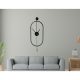 Elegant Black Decorative Metal Wall Clock, 28 x 80 x 7 cm | 100% Metal, 2.5 kg | Stylish Timepiece for Modern Home Decor & Office Spaces