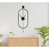 Elegant Black Decorative Metal Wall Clock, 28 x 80 x 7 cm | 100% Metal, 2.5 kg | Stylish Timepiece for Modern Home Decor & Office Spaces