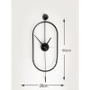 Elegant Black Decorative Metal Wall Clock, 28 x 80 x 7 cm | 100% Metal, 2.5 kg | Stylish Timepiece for Modern Home Decor & Office Spaces