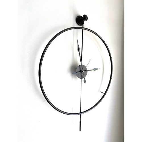 Elegant Black Decorative Metal Wall Clock, 58 x 80 x 7 cm | 100% Metal, 2.5 kg | Stylish Timepiece for Modern Home Decor & Office Spaces