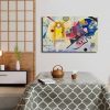 Vasili Kandinsky Decorative Canvas Painting, 45 x 70 cm, 100% Canvas, 100% Wooden Frame (2.8 cm Thick) | Perfect for Modern Home Decor & Art Lovers