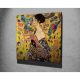 Elegant Decorative Canvas Painting 'Lady with Fan' by Gustav Klimt, 45 x 45 cm | 100% Canvas, 100% Wooden Frame (3 cm Thick) | Perfect for Home Decor