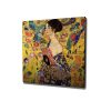 Elegant Decorative Canvas Painting 'Lady with Fan' by Gustav Klimt, 45 x 45 cm | 100% Canvas, 100% Wooden Frame (3 cm Thick) | Perfect for Home Decor