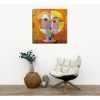 Decorative Canvas Painting 'Senecio' by Paul Klee, 45 x 45 cm | 100% Canvas, 100% Wooden Frame (3 cm Thick) | Perfect for Home & Office Decor