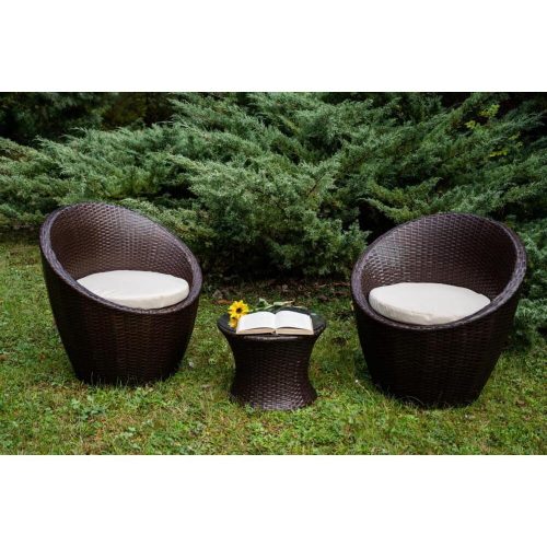 Modico outdoor rattan seating set in brown
