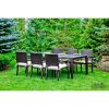 Ombroso outdoor rattan dining set in brown