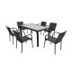 Avvicente outdoor rattan dining set in black