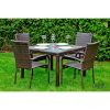 Eccellente outdoor rattan dining set in brown