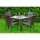 Eccellente outdoor rattan dining set in brown