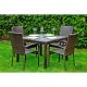 Eccellente outdoor rattan dining set in brown