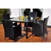 outdoor rattan seating set in black