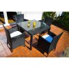 outdoor rattan seating set in black