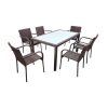 Avvicente outdoor rattan dining set in brown