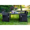 Gustoso outdoor rattan dining set in black