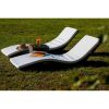 Successo rattan 2 pcs sun loungers in grey with table