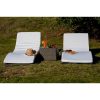Successo rattan 2 pcs sun loungers in grey with table