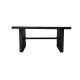 Synthetic rattan table with aluminum frame 140x70x65 cm, 5 mm glass top