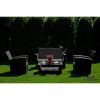 Unico outdoor rattan seating set in black