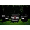 Unico outdoor rattan seating set in black