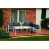 Alluminio Grande white aluminum framed sofa set