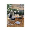 Bellissimo hanging chair with white frame and gray cushion