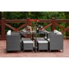 Cristallo outdoor rattan dining set in gray