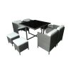 Cristallo outdoor rattan dining set in gray