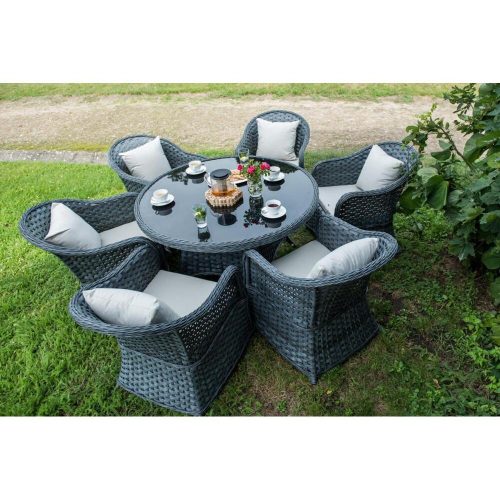 Modemo sofa set gray with 6 armchairs